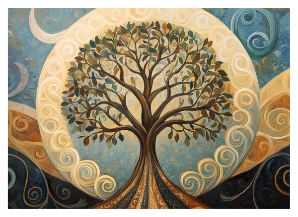 Tablou – Arborele vieții și spirale (70x50 cm)