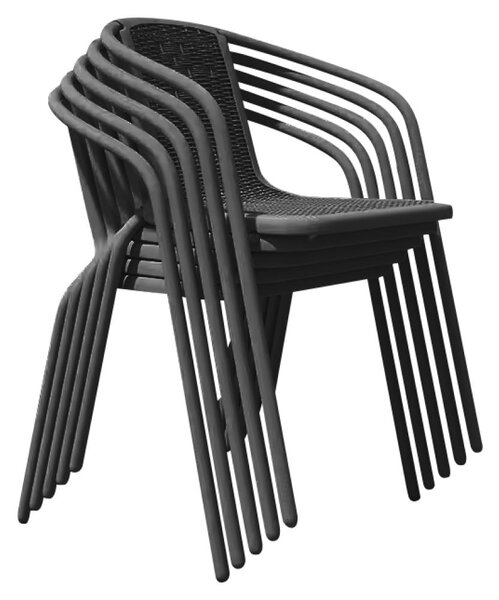 Scaun de grădină Fendy (negru)oțel + plastic). 1119471