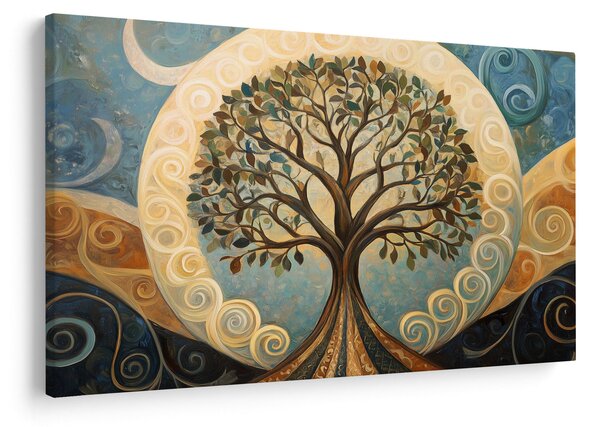 Tablou – Arborele vieții și spirale (90x60 cm)
