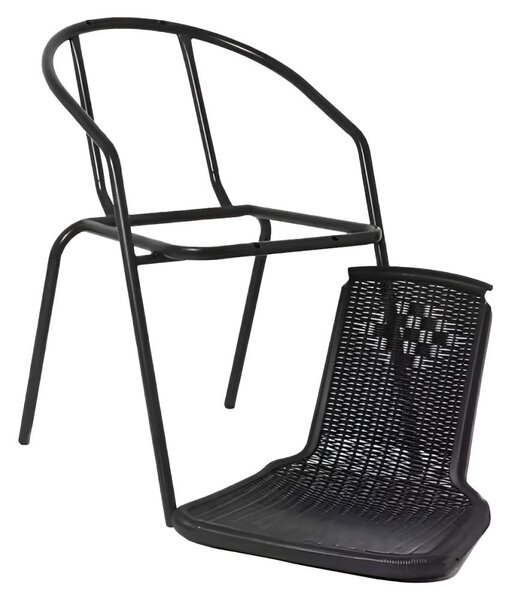Scaun de grădină Fendy (negru)oțel + plastic). 1119471
