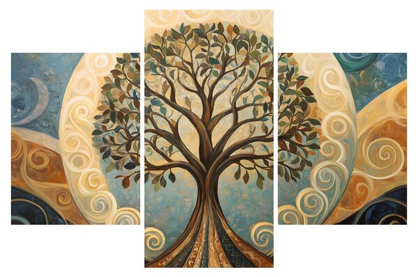 Tablou – Arborele vieții și spirale (90x60 cm)