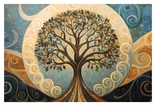 Tablou – Arborele vieții și spirale (90x60 cm)