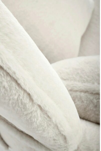 Scaun de relaxare modern MERRY, crem, stofa/otel, 80x90x95 cm