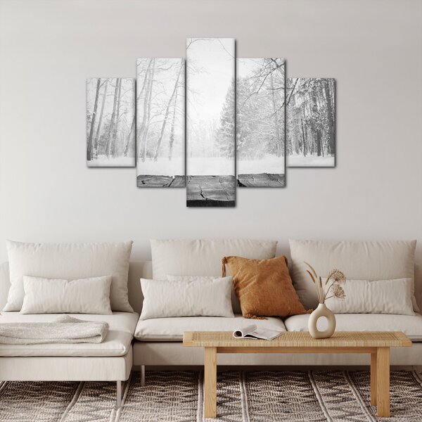 Tablou - Pier de lemn în timpul iernii (150x105 cm)