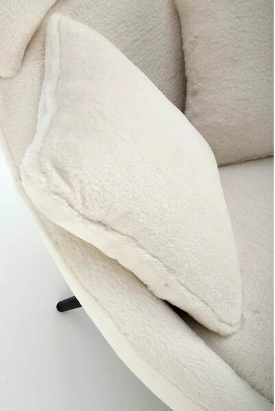 Scaun de relaxare modern MERRY, crem, stofa/otel, 80x90x95 cm