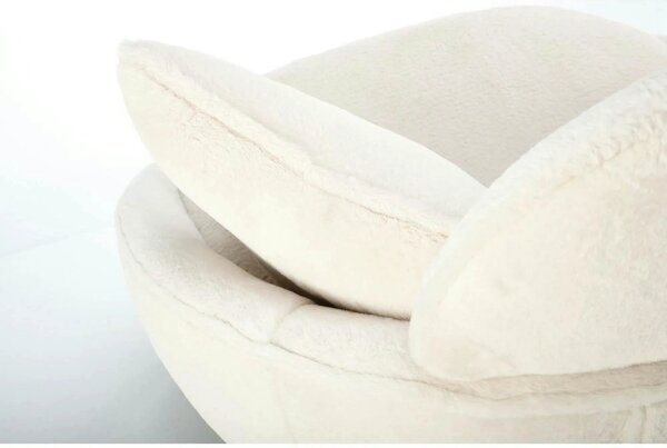 Scaun de relaxare modern MERRY, crem, stofa/otel, 80x90x95 cm