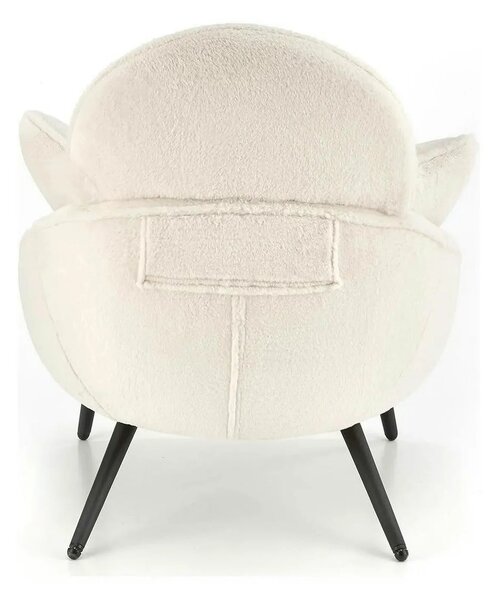 Scaun de relaxare modern MERRY, crem, stofa/otel, 80x90x95 cm