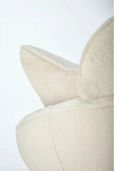 Scaun de relaxare modern MERRY, crem, stofa/otel, 80x90x95 cm
