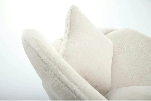 Scaun de relaxare modern MERRY, crem, stofa/otel, 80x90x95 cm