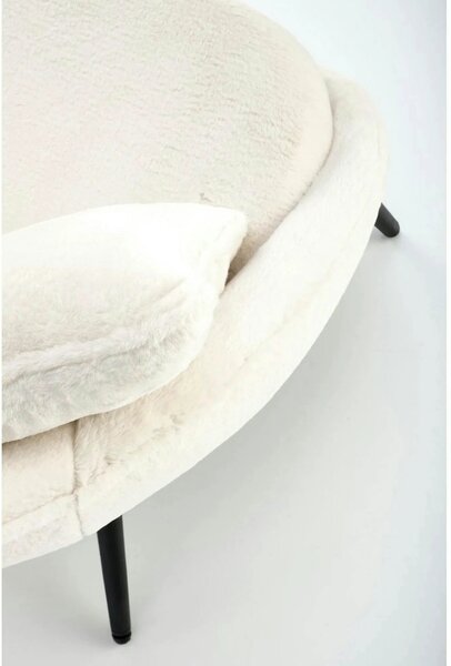 Scaun de relaxare modern MERRY, crem, stofa/otel, 80x90x95 cm