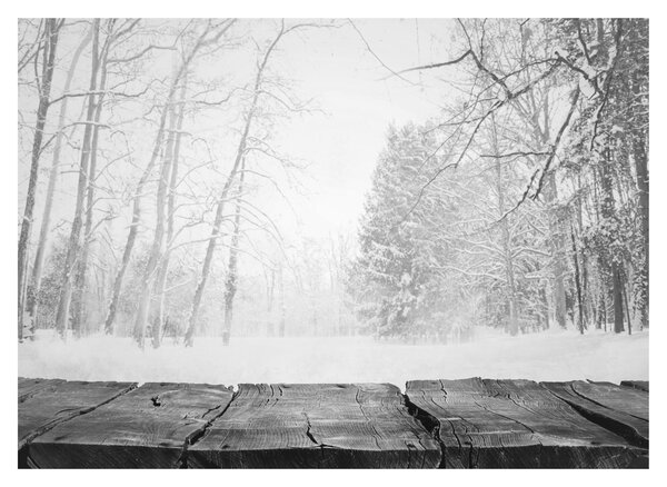 Tablou - Pier de lemn în timpul iernii (70x50 cm)
