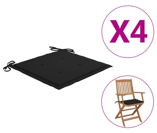 Perne scaune grădină 4 buc. negru 40x40x3 cm țesătură Oxford