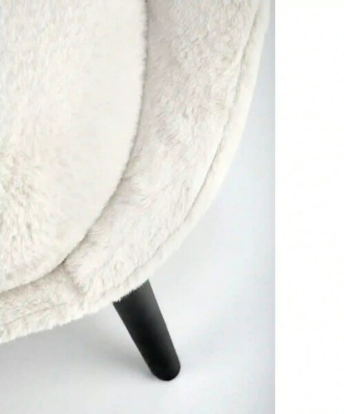 Scaun de relaxare modern MERRY, crem, stofa/otel, 80x90x95 cm