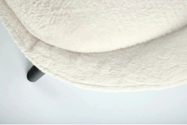 Scaun de relaxare modern MERRY, crem, stofa/otel, 80x90x95 cm