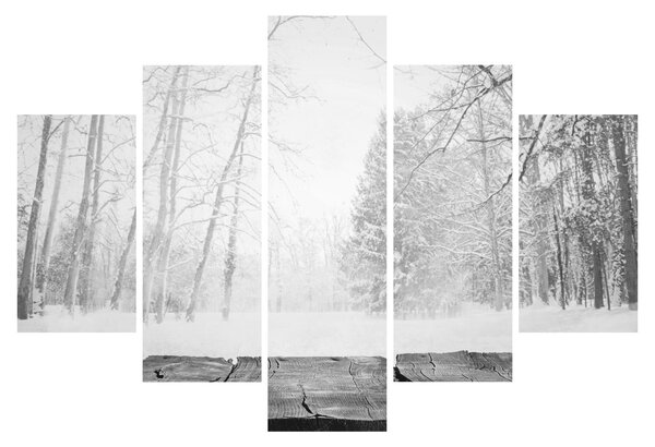 Tablou - Pier de lemn în timpul iernii (150x105 cm)