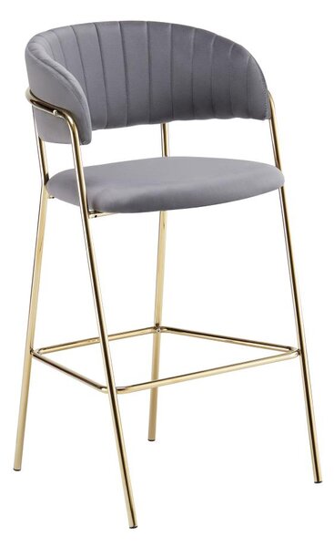 Scaun bar Dasmona 2 (gri maro + gold crom auriu). 1119484