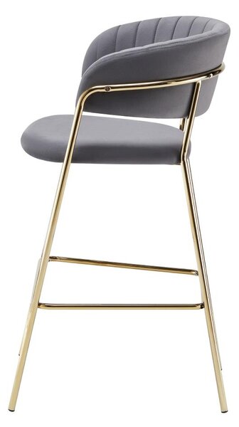 Scaun bar Dasmona 2 (gri maro + gold crom auriu). 1119484