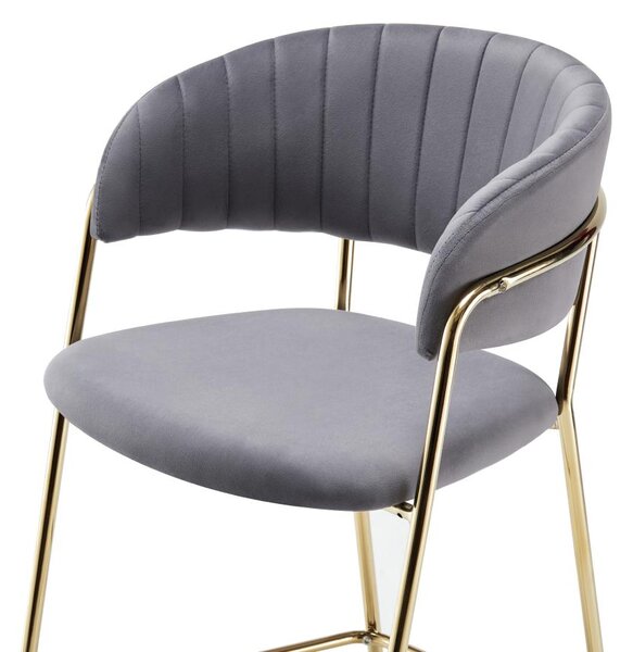 Scaun bar Dasmona 2 (gri maro + gold crom auriu). 1119484