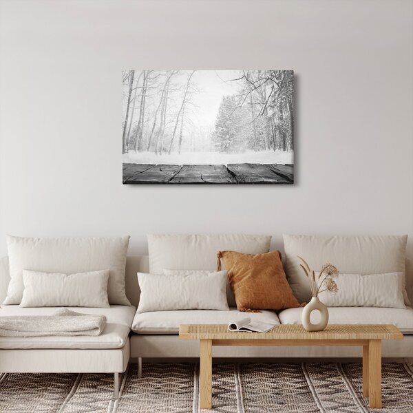Tablou - Pier de lemn în timpul iernii (90x60 cm)