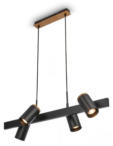 Briloner 4059045 - Lampă suspendată cu cablu ERA, 4 x GU10, 10 W, 230 V, neagră
