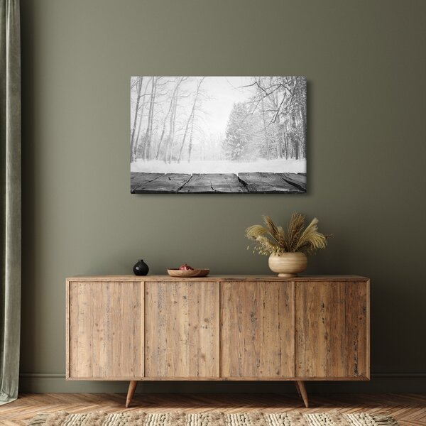Tablou - Pier de lemn în timpul iernii (90x60 cm)