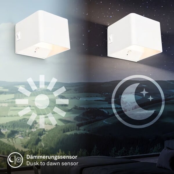 Briloner 3879016 - Lampă de perete LED reîncărcabilă BORRA cu senzor, LED/1,5W/5V 3600 mAh, alb