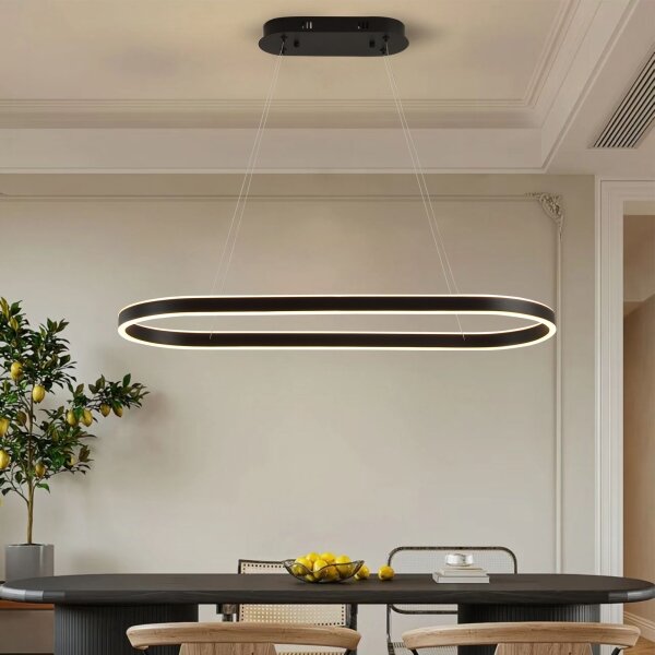 Brilagi - Lustră LED suspendată pe cablu PONDIE LED/43W/230V 80x30 cm neagră