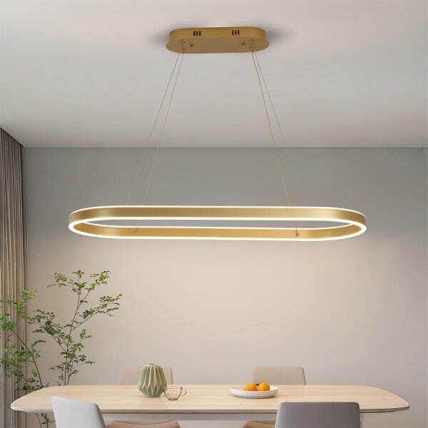 Brilagi - Lustru suspendat pe cablu PONDIE LED/44W/230V 80x30 cm auriu
