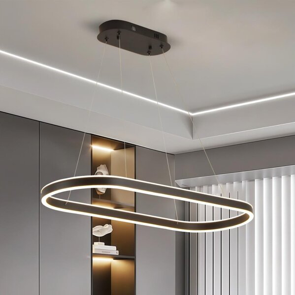 Brilagi - Lustră LED suspendată pe cablu PONDIE LED/43W/230V 80x30 cm neagră