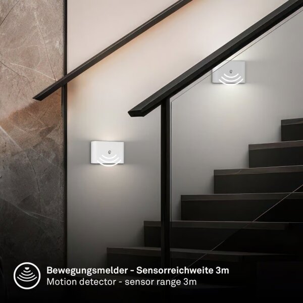 Briloner 3878016 - Aplică de perete LED reîncărcabilă cu senzor CHAT LED/3W/5V 2000 mAh albă