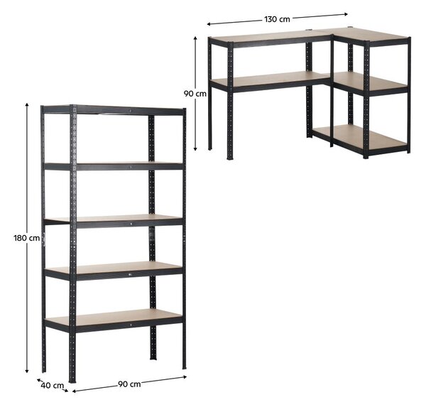 Raft Reden (stejar + negru). 1119487