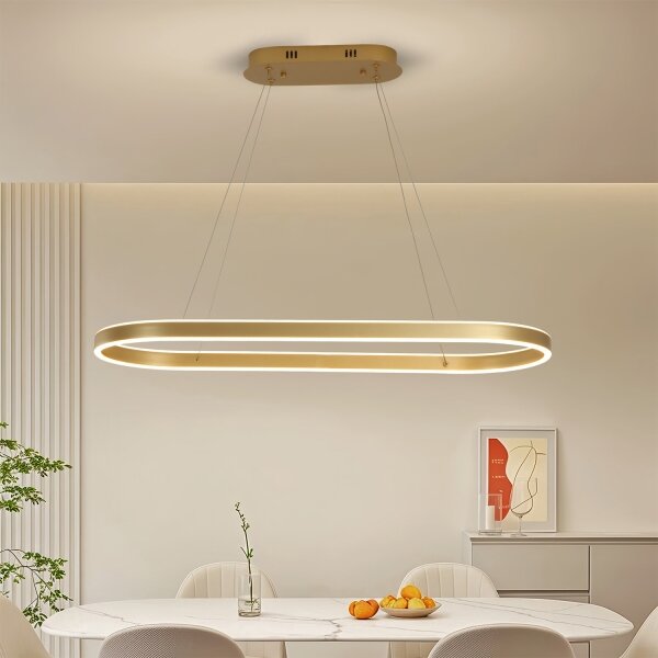 Brilagi - Lustru suspendat pe cablu PONDIE LED/44W/230V 80x30 cm auriu
