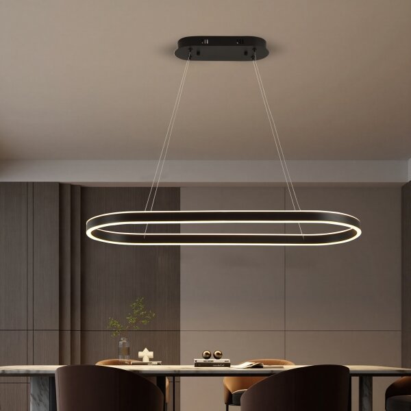Brilagi - Lustră LED suspendată pe cablu PONDIE LED/43W/230V 80x30 cm neagră
