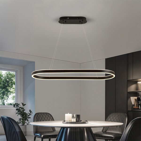 Brilagi - Lustră LED suspendată pe cablu PONDIE LED/43W/230V 80x30 cm neagră