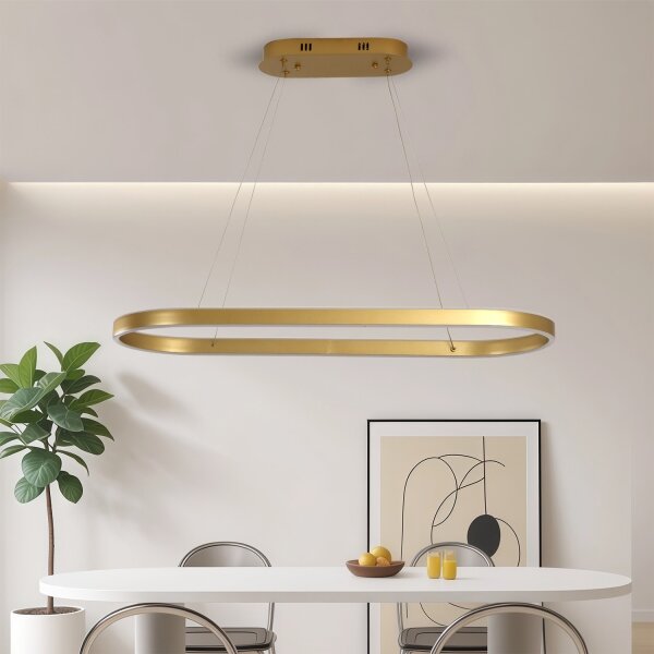Brilagi - Lustru suspendat pe cablu PONDIE LED/44W/230V 80x30 cm auriu