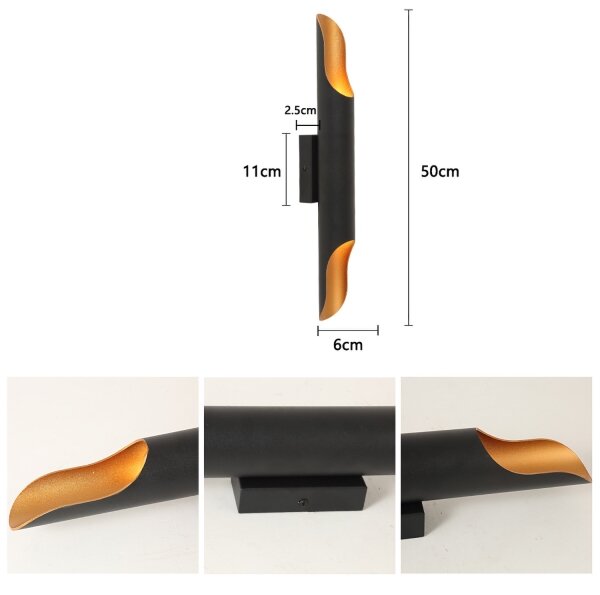 Brilagi - Aplica de perete KALMAR 2xE27/40W/230V negru/bronz