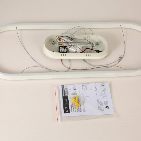 Brilagi - Lustru LED suspendat pe cablu PONDIE, 45W, 230V, 80x30 cm, alb