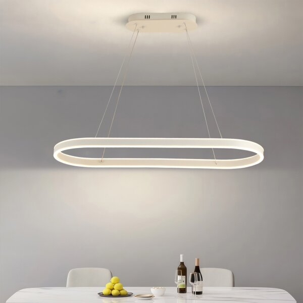 Brilagi - Lustru LED suspendat pe cablu PONDIE, 45W, 230V, 80x30 cm, alb