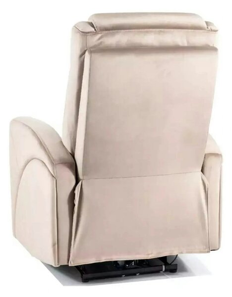 Fotoliu recliner KRONOS, stofa catifelata bej- Bluvel 40, 79x94/160x10