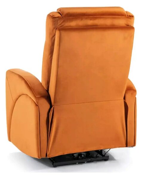 Fotoliu recliner KRONOS, stofa catifelata caramizie - Bluvel 4215, 79x