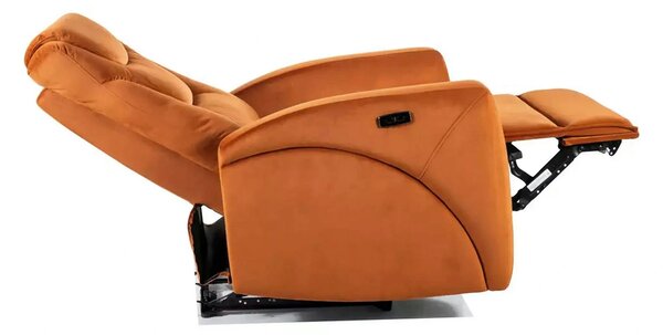 Fotoliu recliner KRONOS, stofa catifelata caramizie - Bluvel 4215, 79x