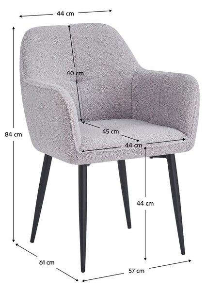 Scaun sufragerie Semir (gri + negru). 1119518