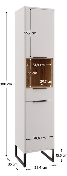 Dulap Cubin 01 (alb + stejar artisan). 1119510