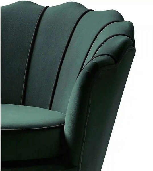 Fotoliu ANGELO, verde/negru, stofa catifelata/otel, 73x73x75 cm