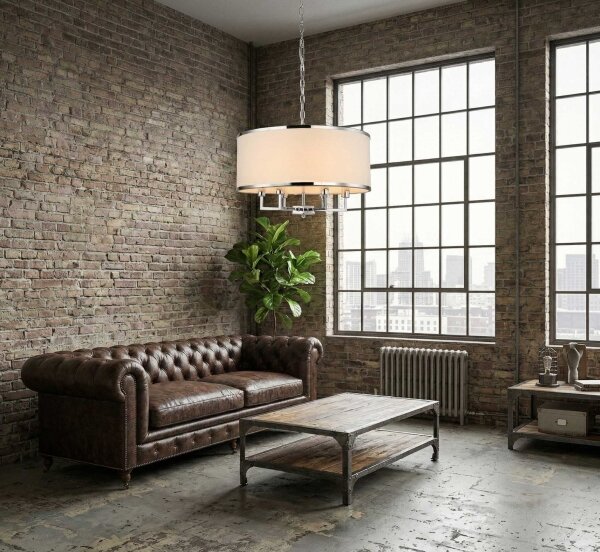 Open Design OR80209 - Lustră suspendată pe lanț CASA, 3xE14/12W/230V, crem/crom lucios