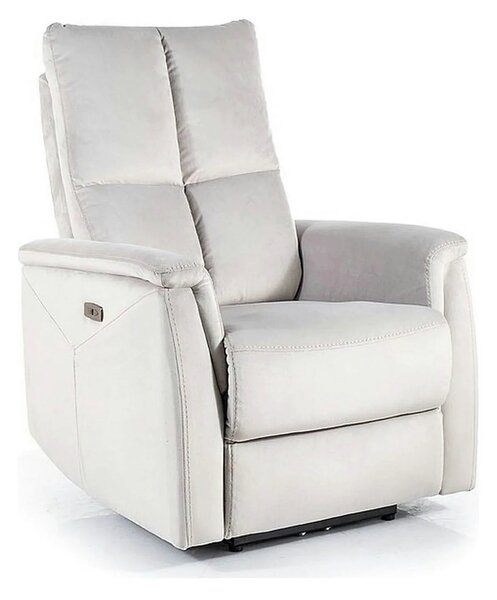 Fotoliu recliner NEPTUN, gri deschis, stofa catifelata/metal, 76x94/16