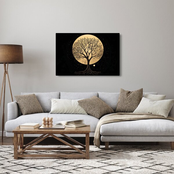 Tablou – Arbore în lună plină aurie I. (90x60 cm)