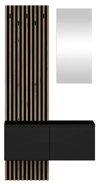 Set mobilier hol Reboka (negru + stejar artisan). 1119533
