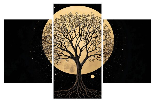 Tablou – Arbore în lună plină aurie I. (90x60 cm)
