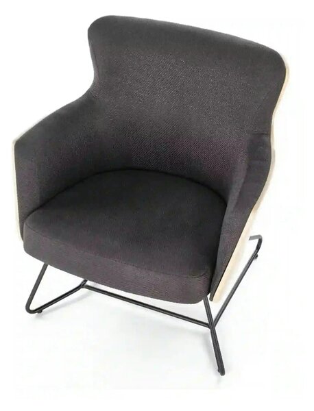 Fotoliu CHILLOUT, gri inchis, stofa, 74x67x79 cm